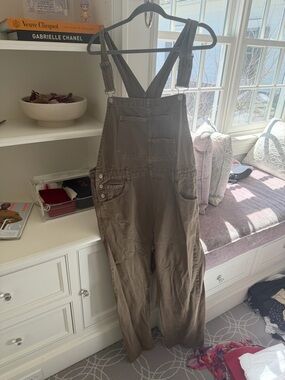 Casual Women's Olive Brown Utility Overalls